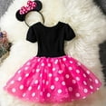 thumbnail image 3 of Girls Kids Minnie Mouse Polka Dot Birthday Party Bow Tutu Tulle Dress, 3 of 5