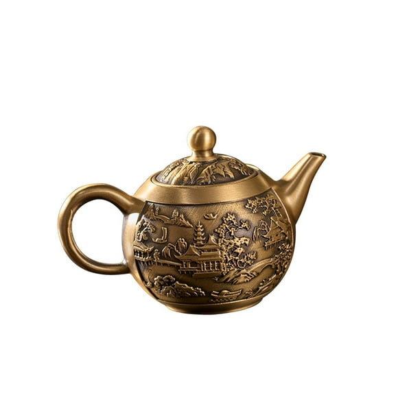 Luzkey Copper Teapot Kung Fu Teapot Multipurpose Portable Tea Maker Loose Leaf Teapot Japanese Teapot for Household Hotel Restaurant