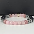 thumbnail image 2 of Pulsera de turmalina negra, hematita, cuarzo rosa y lepidolita, curación, depresión, ansiedad, protección, pulsera Empath, 2 of 4