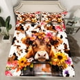 thumbnail image 2 of Homewish Highland Cow 3pcs Twin Sheet Sets for Teens Boys Girls,Farmhouse Animal Twin Fitted Sheet,Chic Flowers Breathable Flat Sheet,Luxury Bedroom Decor, 2 of 7