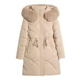 thumbnail image 4 of Patlollav Womens Cotton Coats,Ladies Mid-Length Slim-Fitting Thickened Hooded Plus Collar Coats, 4 of 6