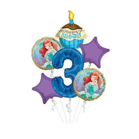 Anagram/Kaleidoscope Princess Little Mermaid (Ariel) Once Upon A Time Happy Birthday Balloon Bouquet 6 pc, 3rd Birthday, | Viva Party Balloon Collection