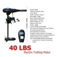 thumbnail image 2 of DC 12V 40LBS Electric Sup Motor, For Inflatable Boat, Outboard Trolling Engine, Kayak Equipment Canoe Accessories ,Easy to Install, 2 of 9