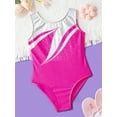 thumbnail image 4 of iiniim Kids Girls Metallic Sleeveless Gymnastic Leotards One-piece Ballet Dance Bodysuit 6-16 Hot Pink 8, 4 of 7