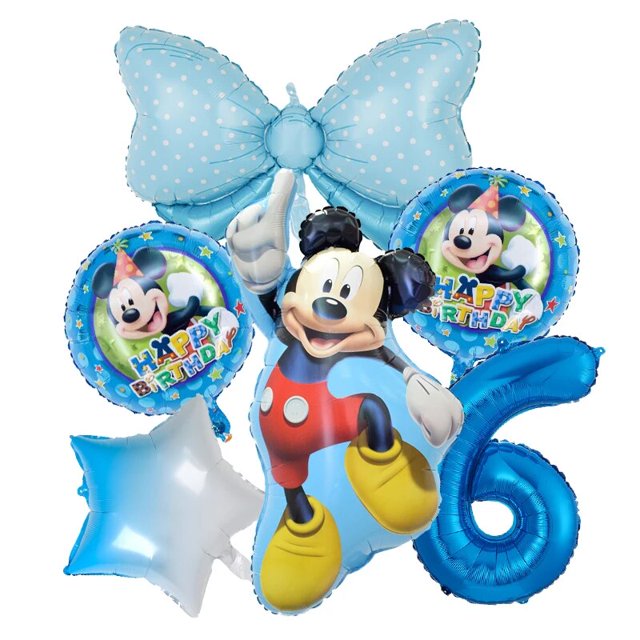 Juego de globos de papel de aluminio para fiesta de cumpleaños de niña, suministros para baby shower, Disney, rosa, Minnie Mouse, mickey mouse, 1, 2, 3, 4, 5, 6 y 7