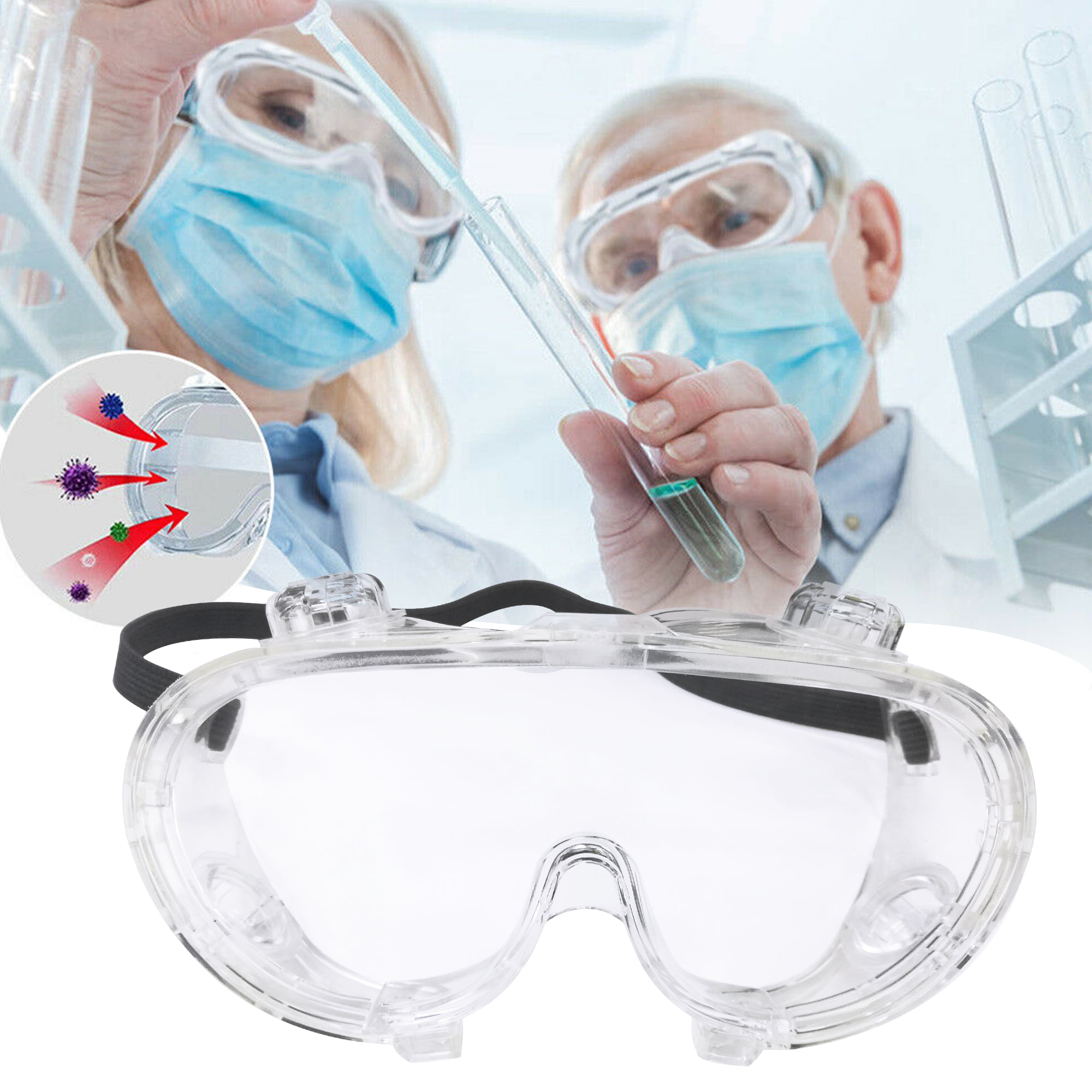 Details about   Safety Protective Goggles Clear/Color Anti-Fog Dust Prove Over Glasses Concealer