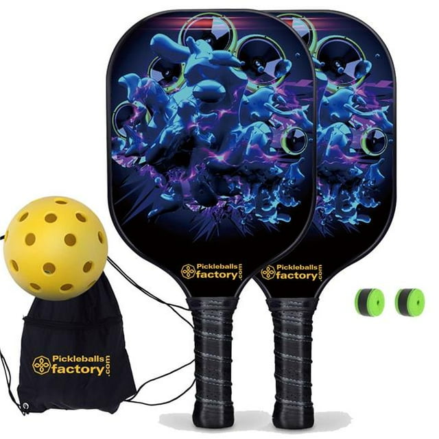 Pickleball Factory PB00048-6-G Ensemble de Pickleball - Pagaie de Pickleball Personnalisée Mirs, Fibre de Verre Graphite