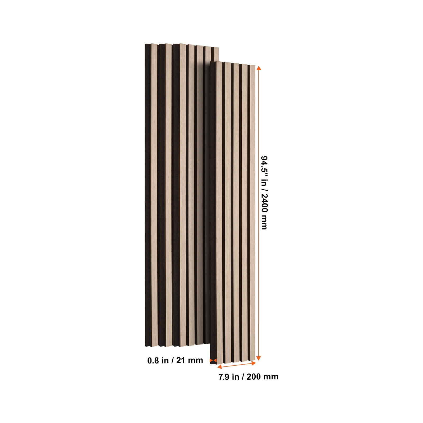 VEVOR Wood Slat Acoustic Panels, 7.9 x 94.5 inch, MDF Accent Wooden Wall Panels for Modern Interior Wall Decor, Faux Wood Wall Board Panels for Noise Reduction, Silver Wood