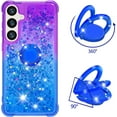thumbnail image 2 of for Samsung Galaxy S25 Plus (Not S25)/ S24 Plus Quicksand Case with Ring Kickstand, Bling Cute Glitter Flowing Liquid Floating Sparkle Cover for Samsung Galaxy S25 Plus. JB-Purple Blue, 2 of 14