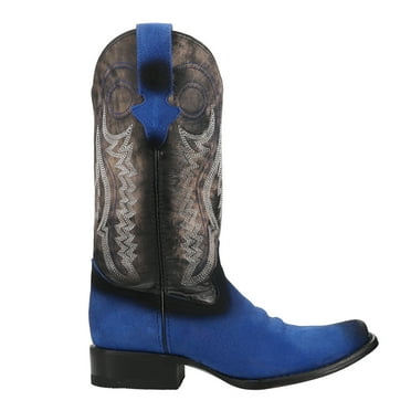 Ferrini Mens Roughrider Embroidered Narrow Square Toe Cowboy  Boots Shoes