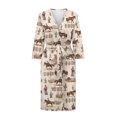 thumbnail image 3 of Yuyamidu Horse Robe for Women Long Dressing Gown Mid-Length Ladies Robes Size M Fashion V-Neck Casual Bathrobe with Waist Belt Soft Long Sleeve Night Dress for Sleeping, 3 of 7