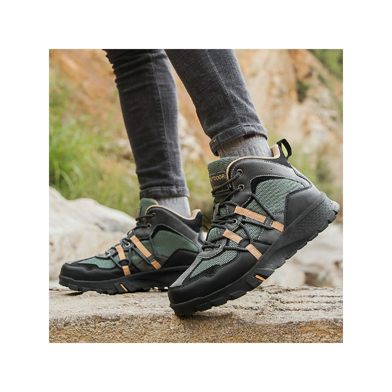 SIMANLAN Men s Hiking Boots Lace Up Sneakers Sport Walking Shoes