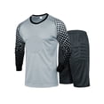 thumbnail image 2 of Xnihocha Men's Goalkeeper Football Jersey Top and Shorts Sponge Pad Protective Soccer Goalie Keeper Grey L, 2 of 3