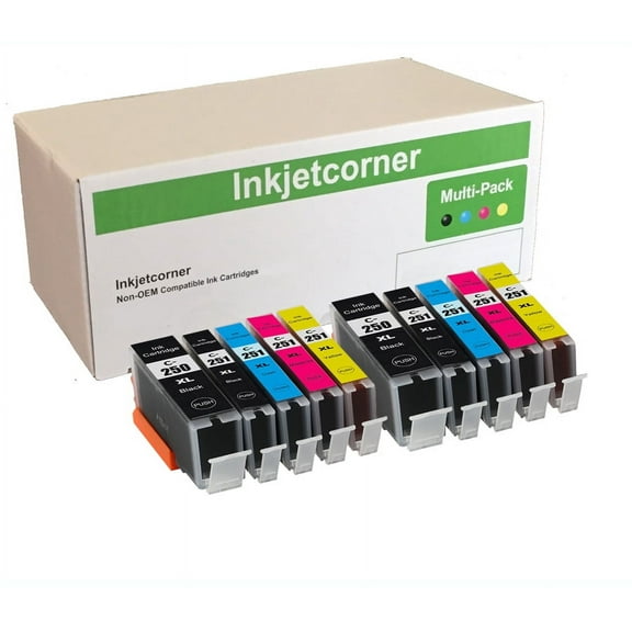Inkjetcorner Compatible Ink Cartridges for PGI-250XL CLI-251XL (10-Pack)
