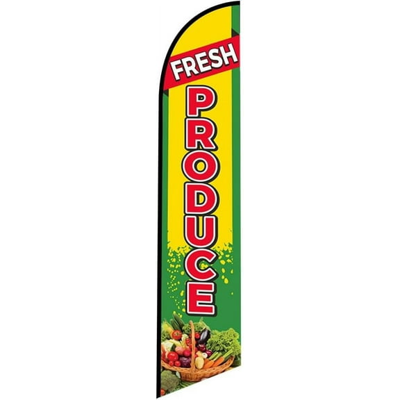 Fresh Produce Feather Banner Swooper Flag - Replacement FLAG ONLY