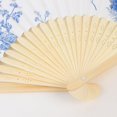 thumbnail image 4 of Efavormart 5-Pack Paper Folding Fans in Blue French Toile Pattern, Handheld Party Favors Fan in White & Blue Toile, 4 of 5