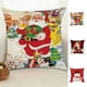thumbnail image 2 of Billuyoard Funda de almohada navideña, mezcla de fibra de lino, funda decorativa para cojín de coche, cuadrado de Navidad, 45x45cm Decoración del hogar No.07, 2 of 6