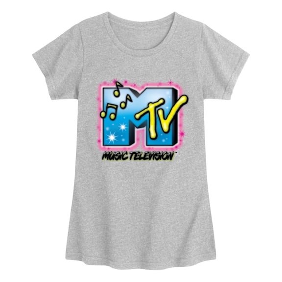 MTV - Airbrush Logo Fitted Short Sleeve Graphic T-Shirt
