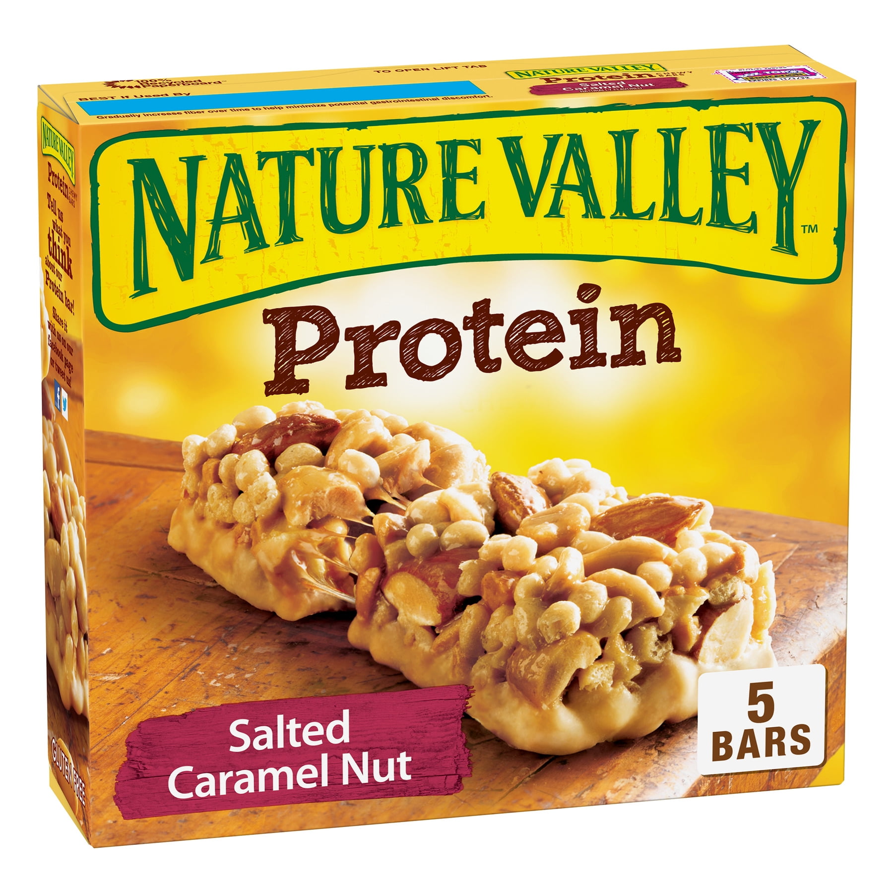 Nature Valley 10g Protein Chewy Granola Bars Salted Caramel Nut