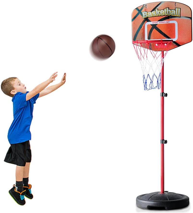 Portable Kids Basketball Stand Indoor 72-170cm Fnova Adjustable Basketball Hoop and Stand 