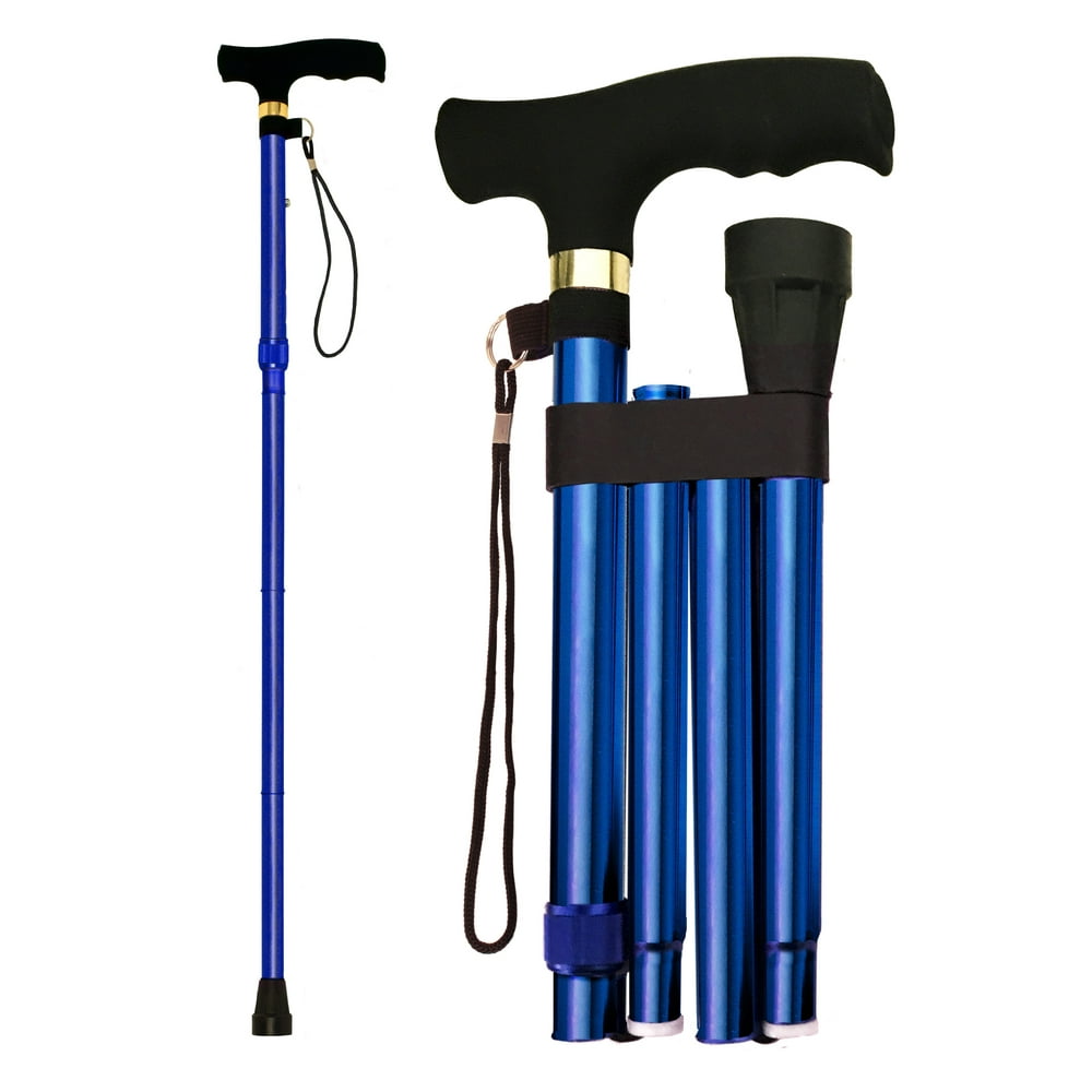 RMS Folding Cane Foldable, Adjustable, Lightweight Aluminum Offset