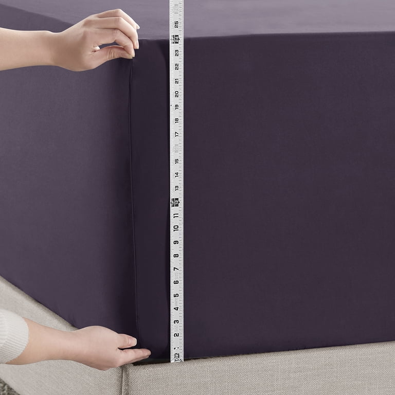 Empyrean Bedding Twin-XL Extra Deep Fitted Sheet, Purple photo 4