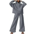 thumbnail image 2 of Womens Fashion Hoodie and Sweatpant Sets for Women Lounge Sports Jogging Outfits Fall Winter Loose Sweatsuits (L, Gray), 2 of 6
