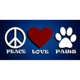 thumbnail image 1 of Plaque d'Immatriculation Photo Peace Love et Pattes, 1 of 1