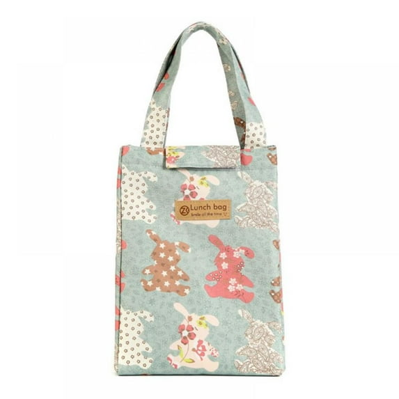 Reusable Lunch Bag Insulated Lunch Box Canvas Fabric with Aluminum Foil, Lunch Tote Handbag for Women,Men,School, Office