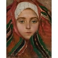 thumbnail image 2 of Apoloniusz Kędzierski 15x18 Gold Ornate Wood Frame and Double Matted Museum Art Print Titled - Head of a Young Woman from Łowicz (circa 1910), 2 of 4
