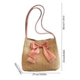 thumbnail image 3 of DefiDgd Handmade Straw Woven Style Shoulder Bag for Women,Large Capacity Bow Adorned Summer Beach Casual Bag Tote Bag(Pink), 3 of 7