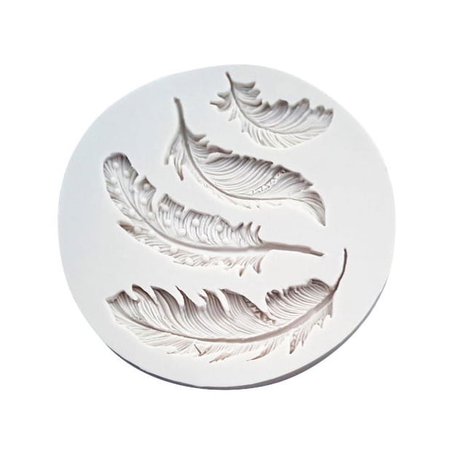 Molde de silicona para fondant con forma de pluma - Apto para uso alimentario, reutilizable, para bizcochos Chocolate DIY Baking