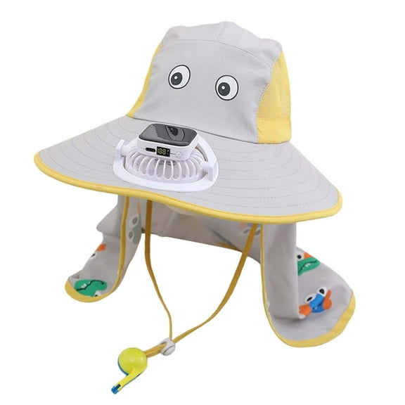 Wide Brim Solar Fan Hat for Kids,Fishing Hat with Solar Fan USB Charging Children Fishing Hat for Outdoors