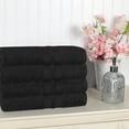 thumbnail image 2 of Superior Ultra Soft Cotton Solid 4-Piece Bath Towel Sets, Black, 2 of 9