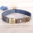 thumbnail image 3 of Pet Artist Personalized Dog Collar Leather Custom Name Number Engraved Brass Buckle for Small Medium Large Dogs, 3 of 6