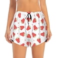 thumbnail image 2 of Sigee Hand Drawn Strawberry for Women's Athletic Shorts High Waisted Running Shorts Pocket Sporty Short Gym Elastic Workout ShortsSmall, 2 of 9