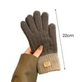 thumbnail image 6 of Opolski 1 Pair Winter Gloves Unisex Soft Thick Plush Full Fingers Knitted Color Matching Anti slip Thickened Outdoor Cycling Gloves Khaki, 6 of 8