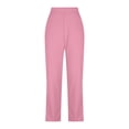 thumbnail image 4 of Womens Yoga Pants Stretchy Ankle Cropped Pant High Waist Work Business Casual Trouser with Pockets (L, Pink), 4 of 9