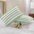 thumbnail image 2 of Lumbar Pillow Covers 20x12 Inch Set of 2, Sage Green Striped Waterproof Outdoor Pillow Covers, Farmhouse Sage Green Stripes Decorative Cushion Pillowcases for Couch, Sofa, Bed, Garden, Patio, 2 of 9