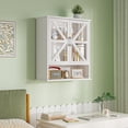 thumbnail image 5 of VECELO Bathroom Wall Cabinet, Medicine Cabinet with Open Partition, Rustic Storage Cabinet with Open and Hidden Storage Space, for Bathroom, Living Room, Kitchen, White, 5 of 10