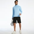 thumbnail image 4 of Taigaofy Men's Running Shirt Long Sleeve Quarter Zip Pullover Moisture Wicking UPF 50+ UV Protection Quick Dry Athletic Workout Shirts Light Blue XL, 4 of 10