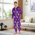 thumbnail image 3 of Adult Christmas Onesie Ghost Stars Adult Zipper One-Piece Pajamas Unisex Pajamas with Pockets, 3 of 6