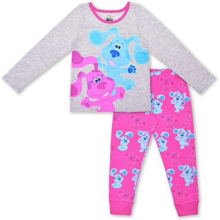 

Blue s Clues Blue and Magenta Girls 2 Piece Long Sleeve Tee and Jogger Set (Loungewear Style) Toddler
