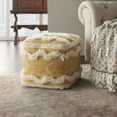 thumbnail image 2 of Nourison Life Styles Textured Mustard Decorative Pouf, 16" x 16", 2 of 3