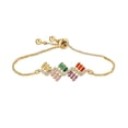 thumbnail image 1 of Para mi hija: pulsera ajustable con línea ondulada y cristales, pulsera con circonitas de colores, pulseras para mujer y niña, 1 of 8