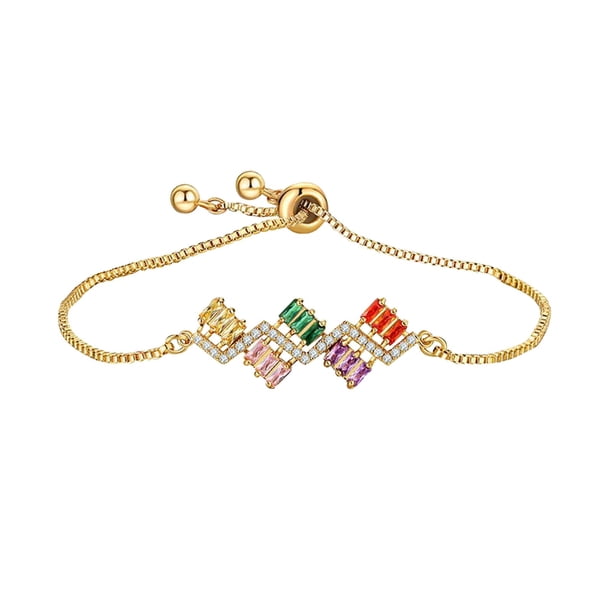 To My Daughter Ajustable Línea Ondulada Cristal Pulsera Colorida Zircon Pulseras para Mujer Niñas