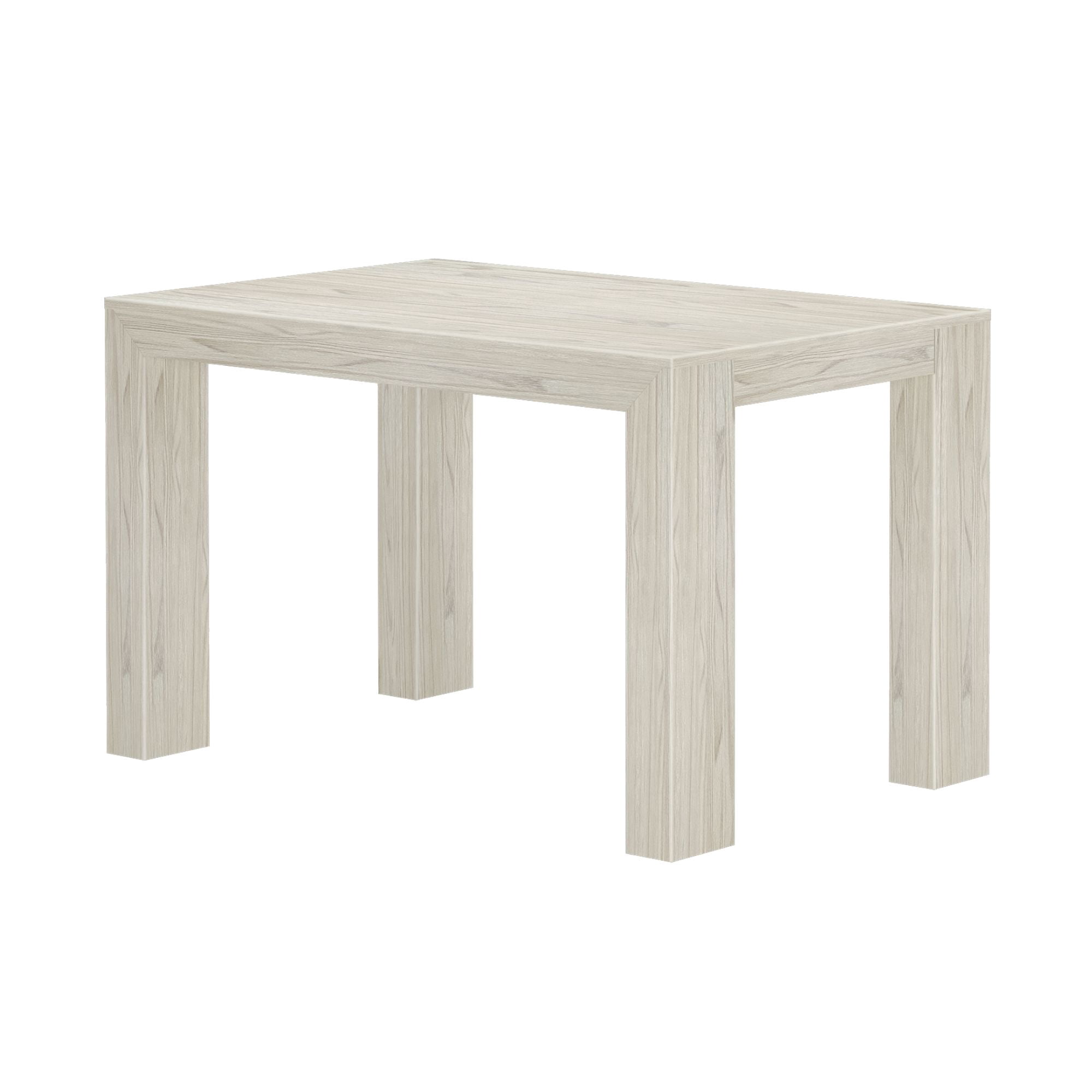 Plank+Beam 48" Modern Dining Table for 4, Solid Wood Rectangular Dining Table for Kitchen/Dining Room, White Sand Wirebrush