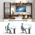 thumbnail image 6 of Corner Desk with Storage Shelves, Compact 90 Degrees Triangle Space Saving Computer Desk with Outlet, LED Lights, Keyboard Tray & Monitor Stand, Black Writing Table Desk for Home Office by PAKASEPT, 6 of 7