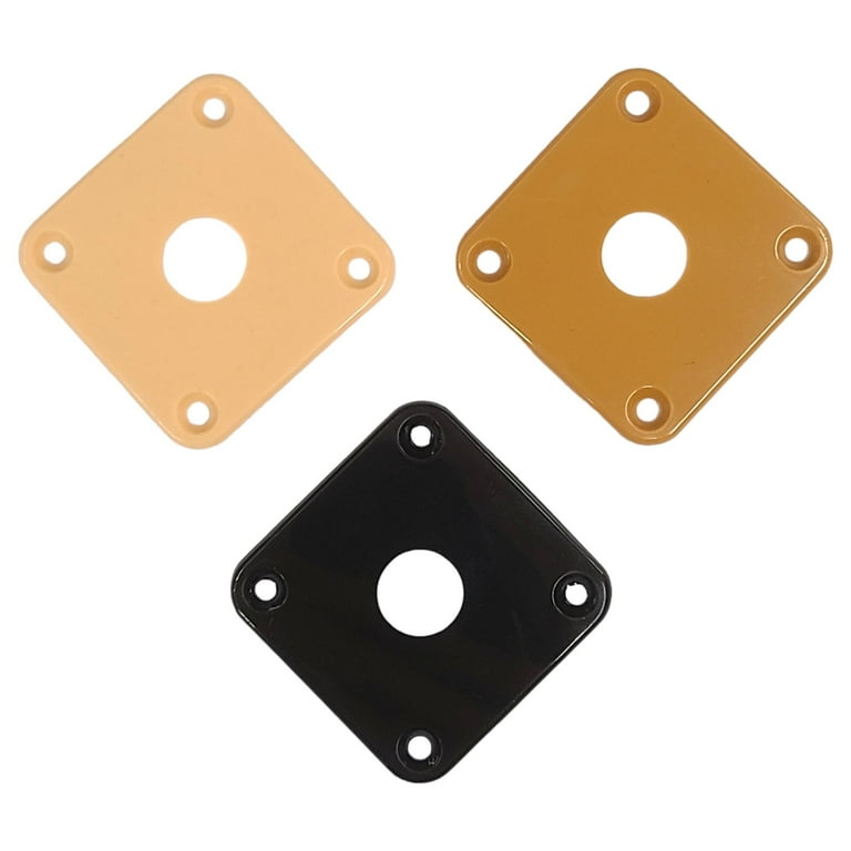 Plastic Curved Jack Plate Square Jackplate for Gibson Epiphone Les Paul Guitar Black