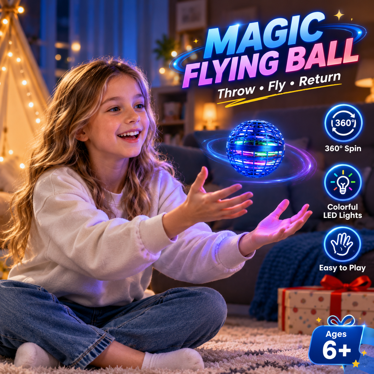 Flying Orb Ball Toys 2026,Soaring Hover Orb,Cosmic Fly Ball Globe Boomerang Hover Ball,Galaxy Orb Mini Drone Ball,Magical Flying Ball,Gift Cool Stuff for Boys Girls